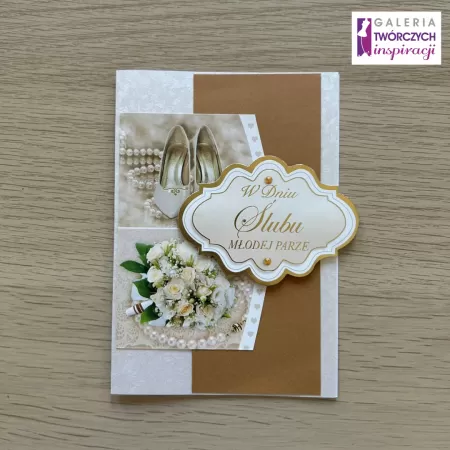 Kartka ślubna „W Dniu Ślubu Młodej Parze” – 10,5 x 15 cm